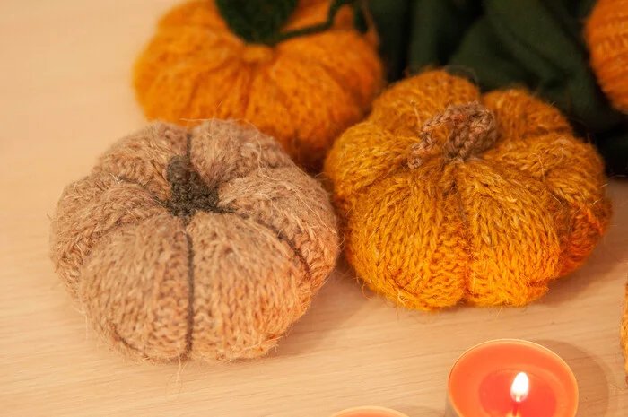 Decor to your heart's content, with a warm effect - My, October, Pumpkin, Decor, Handmade, Needlework, Knitting, Needlework without process, Interior toy, Knitting, Interior Design