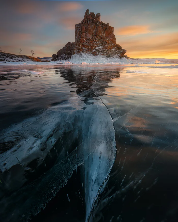 Shamanka (Cape Burkhan), sunset - My, The photo, Travels, Baikal, Olkhon, Shaman Rock, Sunset