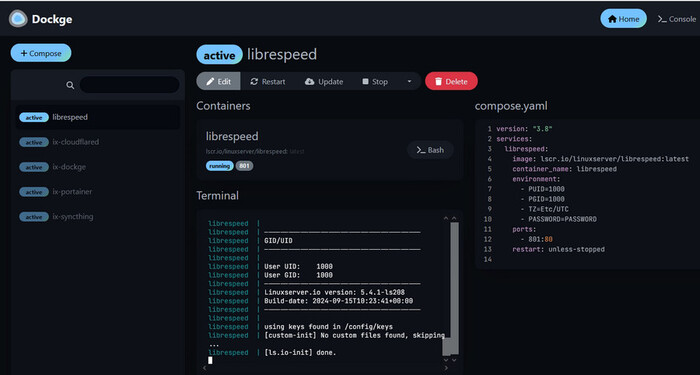 Запуск librespeed