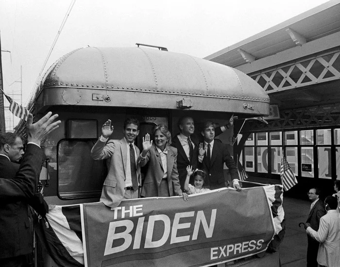 When Biden was still young. 1987 - Joe Biden, Election campaign, Black and white photo, US elections, The president