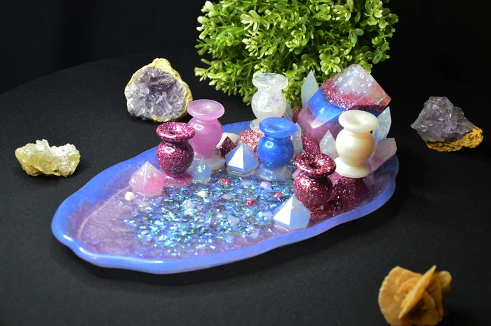 Crystal Candle Holder | How to Make Silicone Mold | DIY - My, Decor, Design, Idea, Master Class, With your own hands, Epoxy resin, Miniature, Molds, Silicone, Crystals, Candle, Stand, Cosiness, Creation, Longpost