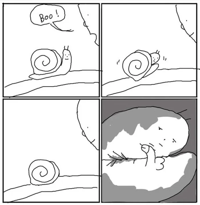 Don't scare the snails, gentlemen. - Picture with text, Snail, Humor, Strange humor