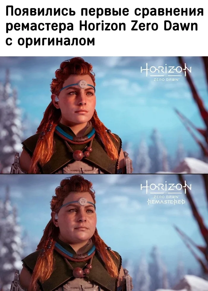 Horizon Zero Down Remaster Announced With Improved Graphics - Horizon zero dawn, Playstation 5, Remaster, Games, Consoles, Humor, Picture with text, Fake news