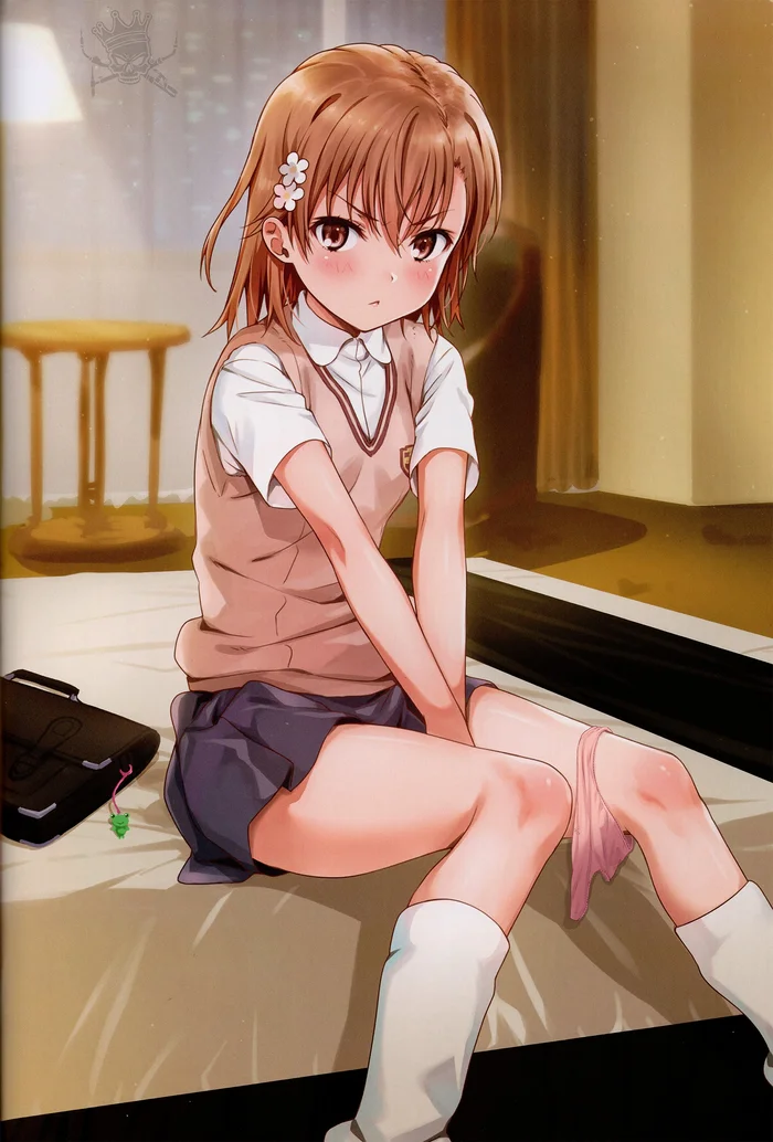 Некий смущённый Рейлган... - Моё, Photoshop, Коллаж, Аниме, Misaka Mikoto, Девушки