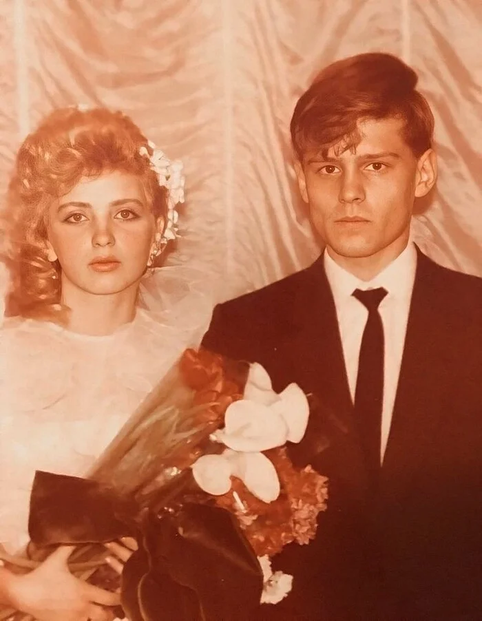 Rare photo: the first wedding of Johnny Depp and his Russian fan Klavdiya, Chelyabinsk, somewhere in the early 90s - My, Johnny Depp, Wedding, Old photo, Similarity