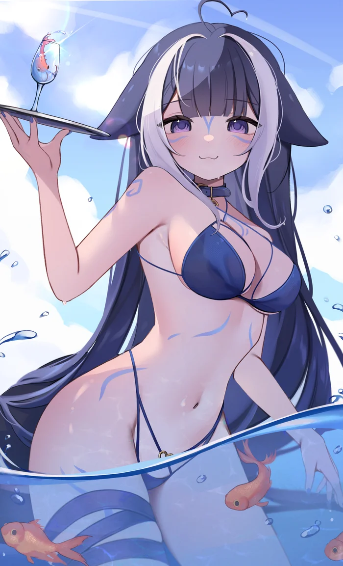 Shylily - Anime art, Anime, Virtual youtuber, Shylily, Hiroside, Swimsuit