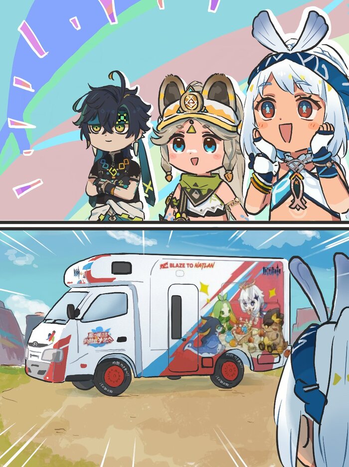   ! Anime Art, , , , Mualani (Genshin Impact), Kinich (Genshin Impact), Kachina (Genshin Impact), Animal Ears, Xinzoruo, , Tartaglia (Genshin Impact), Genshin Impact