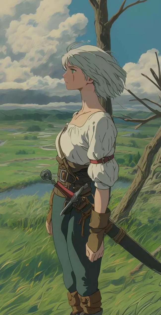 Hayao Miyazaki presents. The Witcher: Princess Cirilla - Anime, Anime art, Нейронные сети, Hayao Miyazaki, Witcher, Philip Eilhart, Triss Merigold, Buttercup, Vesemir, Yennefer, Ciri, Zoltan Khivaj, Geralt of Rivia, Emgyr Var Emreys, Longpost, Neural network art