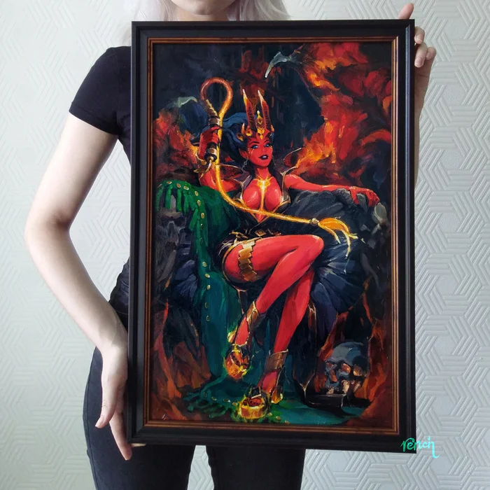 QUEEN OF PAIN | ARCANA - Моё, Dota 2, Картина маслом, Queen of pain