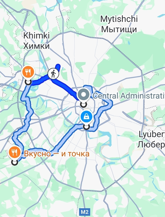 Приблизительный рисунок маршрута. В целом точный, в деталях - не очень.