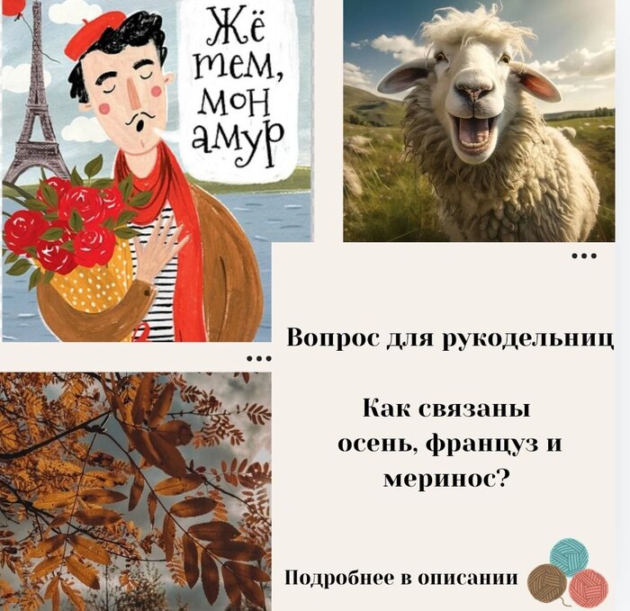 Актуальная задачка для рукодельниц- что объединяет: француза, мериноса и осень?