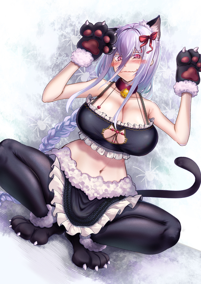 - , , Anime Art, Kumo desu ga nani ka?, Shiraori, Animal Ears, 