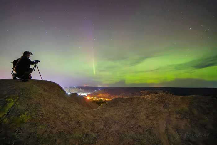 Ещё немного фотографий северного сияния произошедшего в ночь с 12 на 13 сентября, хоть и с опозданием на неделю - Моё, Полярное сияние, Звездное небо, Ночная съемка, Пейзаж, Пермский край, Ночь, Чусовой, Длиннопост