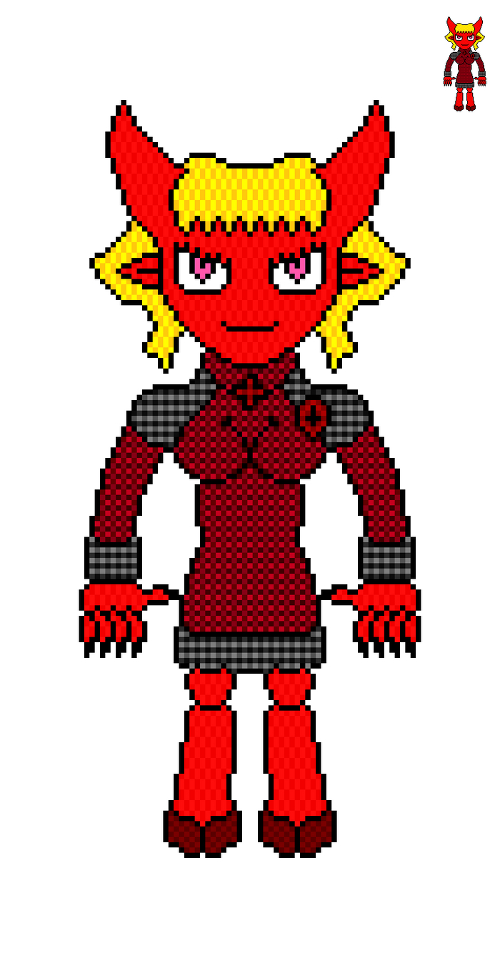 Psychiatrist Lyuda v01 (Demoness) Pixel Art, , Original Character, , , ,   , , , , 