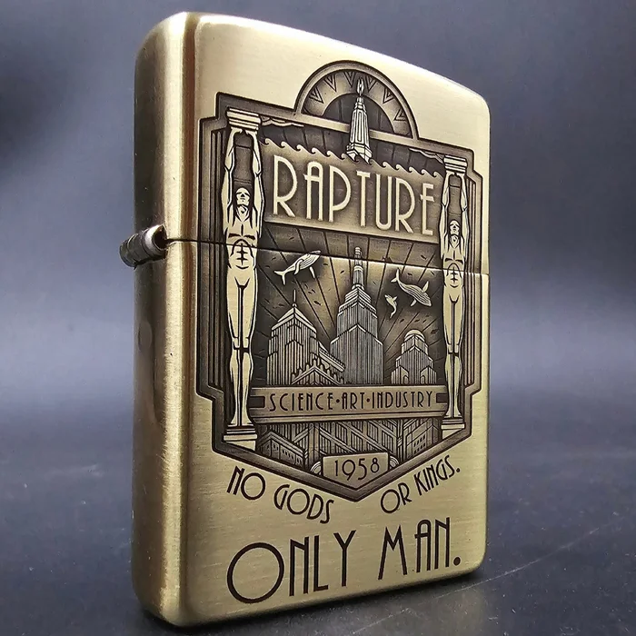 There are no gods or kings, only man - My, Engraving, Laser engraving, Lighter, Zippo