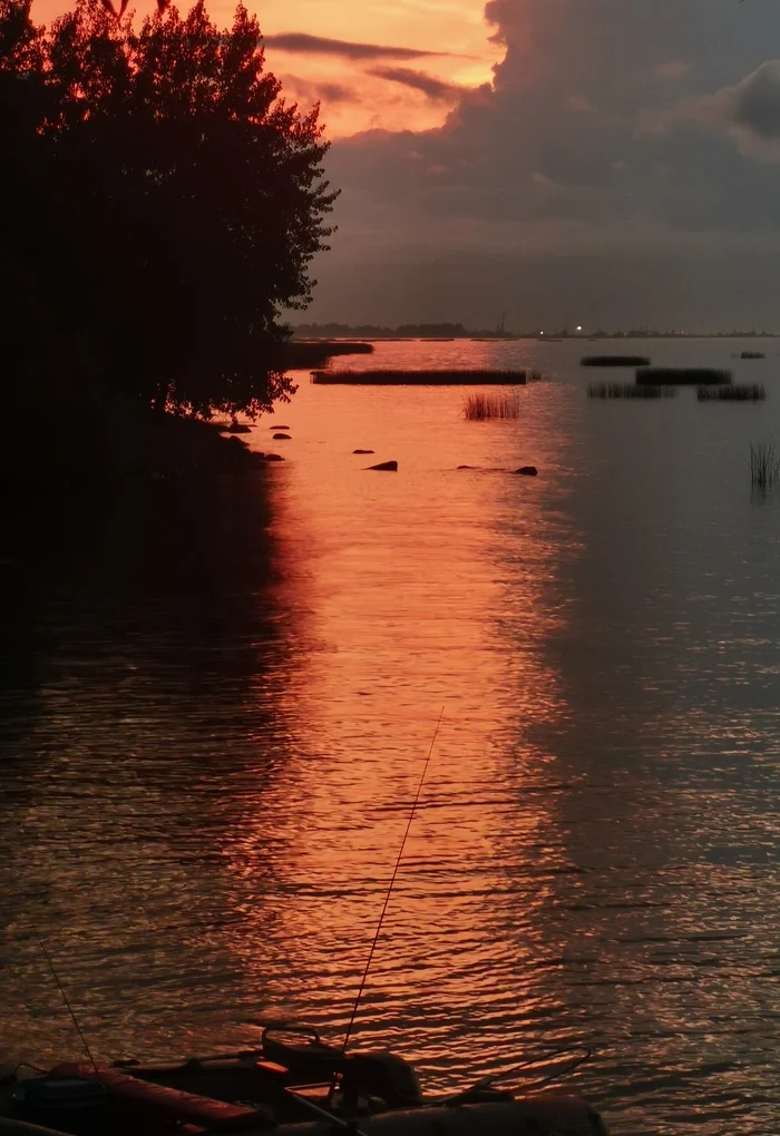 Evening fishing - My, Sunset, Fishing, The photo