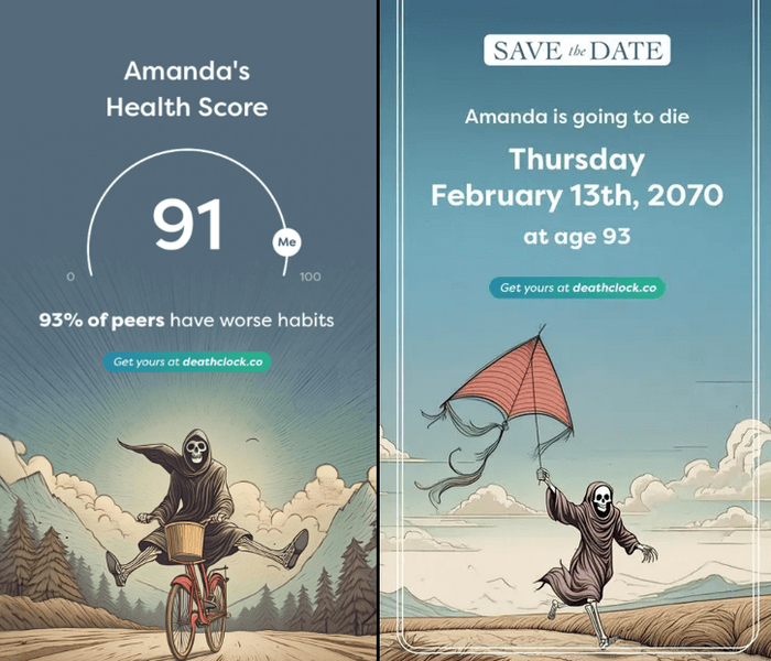 Death Clock AI ������� ���������� �� ���������� �������� ���� ��������� �����