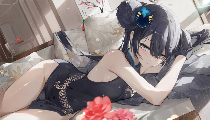 Kisaki - Anime art, Anime, Girls, Games, Blue archive, Kisaki, Qipao