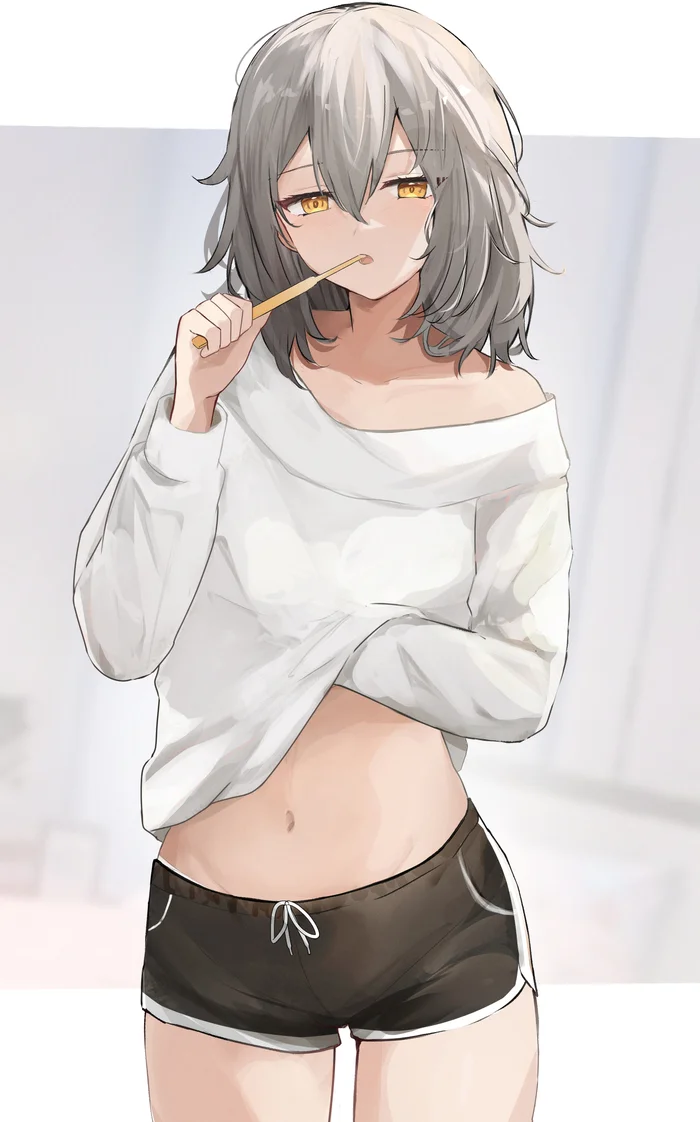 Morning preparations - Anime art, Anime, Girls, Games, Honkai: Star Rail, Stelle (Honkai: Star Rail), Shorts