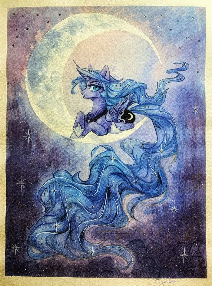 Шикарный рисунок шикарной Луняши - My Little Pony, Princess Luna, Традиционный арт