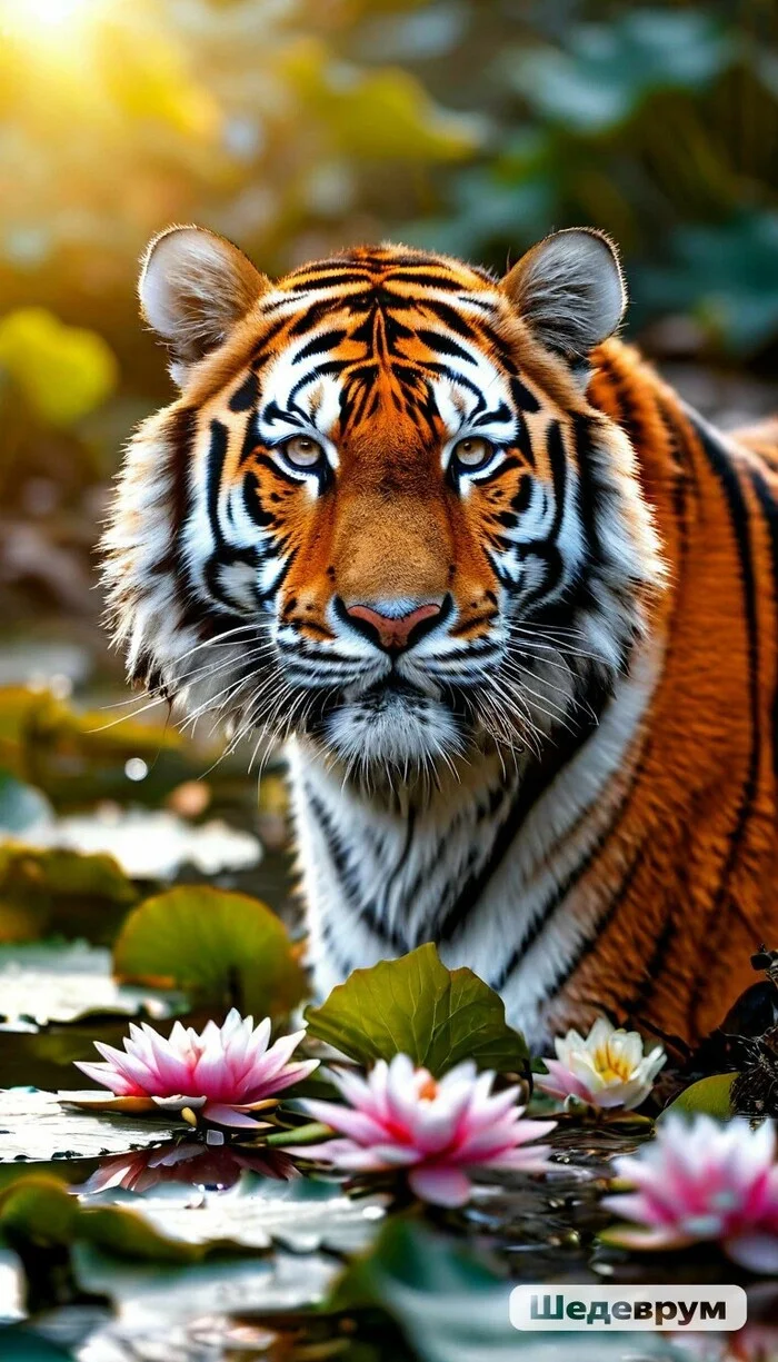 Amur Tiger Day - My, Amur tiger, Nature, Neural network art, Tiger, Masterpiece (Yandex)