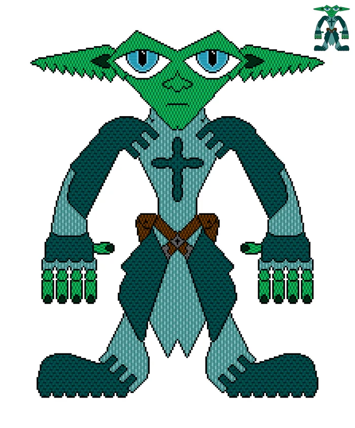 Goblin Anthony v01 (Pastor) - Моё, Pixel Art, Арт, Original Character, Мужчины, Гоблины, Фэнтези, Темное фэнтези