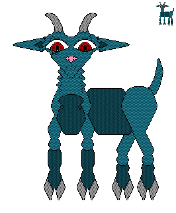 Mechanical Goat K17 v01 - My, Pixel Art, Art, Original character, Girls, Furry art, Furry, Furry goat, Goat, Robot, Fantasy, Dark fantasy