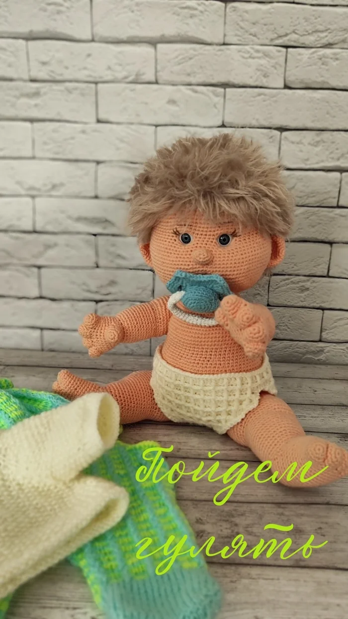 Why buy chemical China... - My, Doll, Interior doll, Bobblehead, Sweeties, Toys, Handmade dolls, Knitted toys, Author's toy, Longpost, Amigurumi