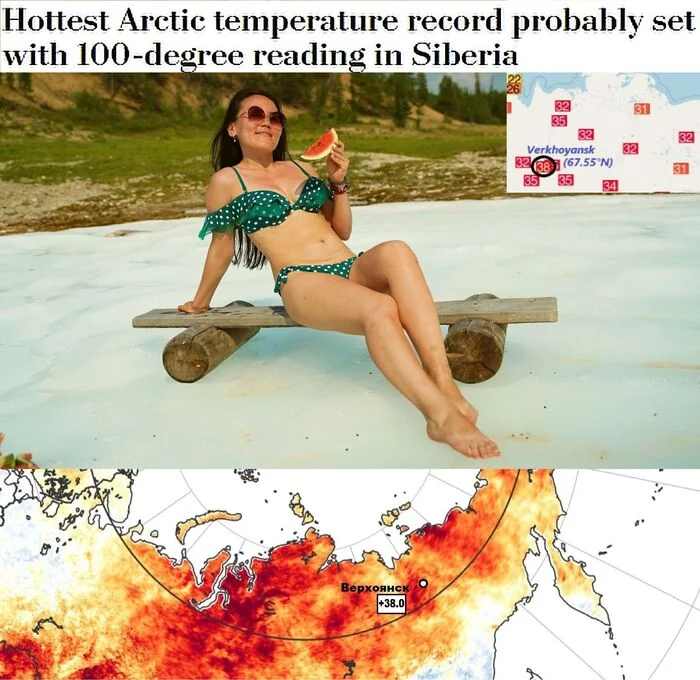 When it's 38°C in the Arctic Record heat at the Pole of Cold in 2020 - My, Arctic, Climate, Girls, The photo, Verkhoyansk, Record, Guinness Book of Records, Arctic, Fashion model, PHOTOSESSION, Extremes, Russia, Travels, Weather, Global warming, Barefoot, 2020, Pole of Cold, Siberia, Life stories, Longpost