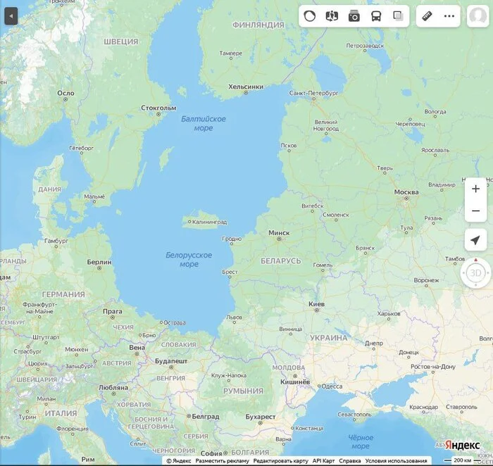 Belarusian Sea - Belarusian Sea, Yandex maps, Politics, Alternative geography