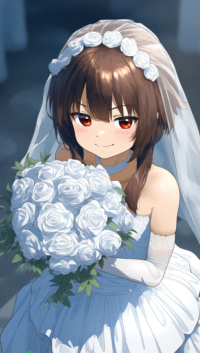 Bride - Anime, Anime art, Konosuba, Megumin, Bride, Neural network art