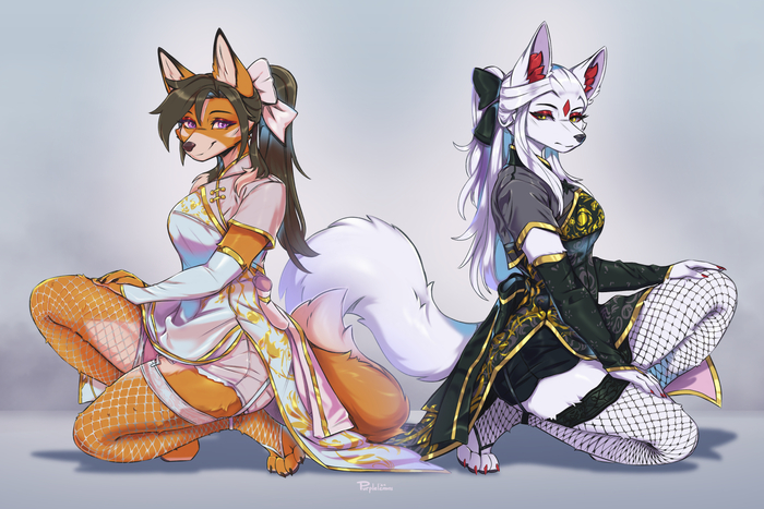 Kumiho & Satomi , , , Furry Fox, Purplelemons