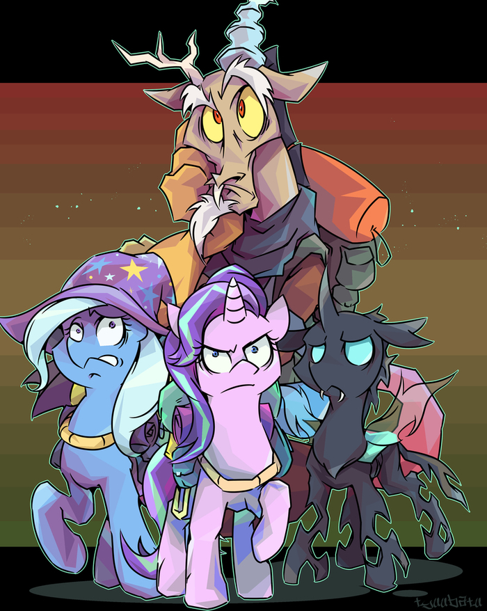   My Little Pony, Ponyart, Tyuubatu, Starlight Glimmer, Trixie, MLP Discord, Thorax