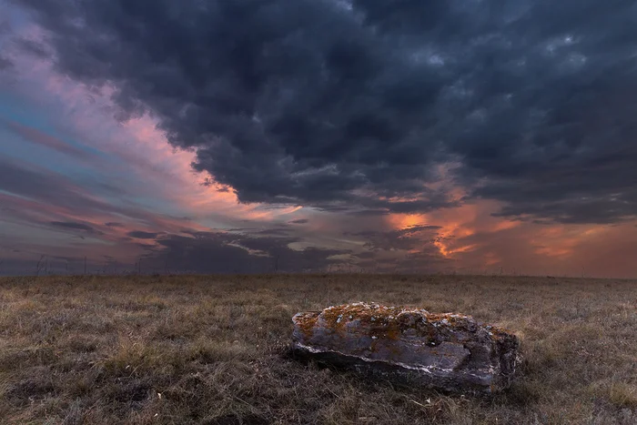 Just a stone in the steppe - My, Steppe, Rostov region, Landscape