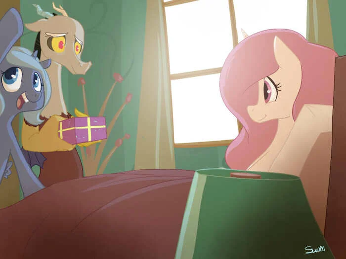 In the hospital - My little pony, MLP Discord, Princess luna, Princess celestia