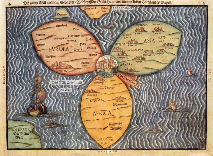 Оригинальная карта мира, 1581 г.