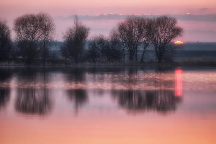 Here comes the sun - My, Sunrise, dawn, Morning, Good morning, Landscape, Pond, Steppe, Rostov region