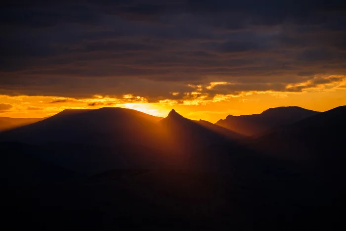 Sunset - My, Crimea, Russia, Sky, The photo, The mountains, Sunset