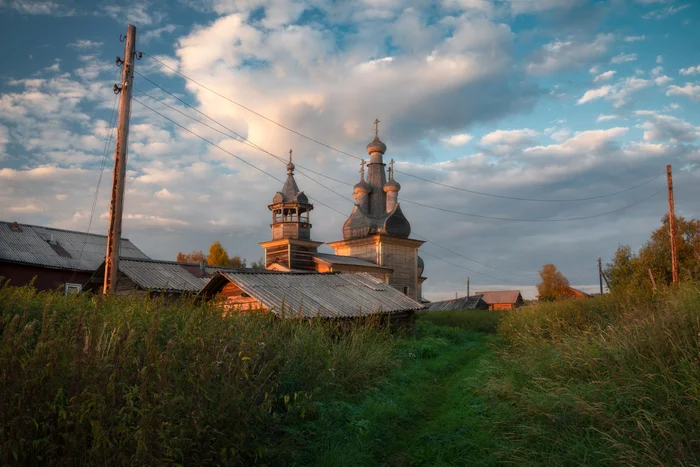 Divine energy - My, Village, Travel across Russia, Evening, The photo, Sunset, Landscape, Arkhangelsk region, Autumn, Sky, Beautiful view