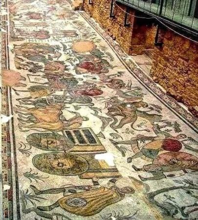 Roman mosaic of Villa Romana del Casale in Piazza Armerina, Sicily, Italy - Art, Italy, Sicily, Mosaic, The photo