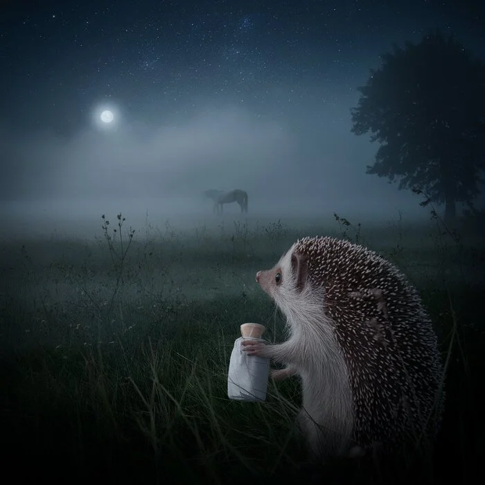 Hedgehog in the fog 3D - Neural network art, Hedgehog in the fog, 3D, Soviet cartoons