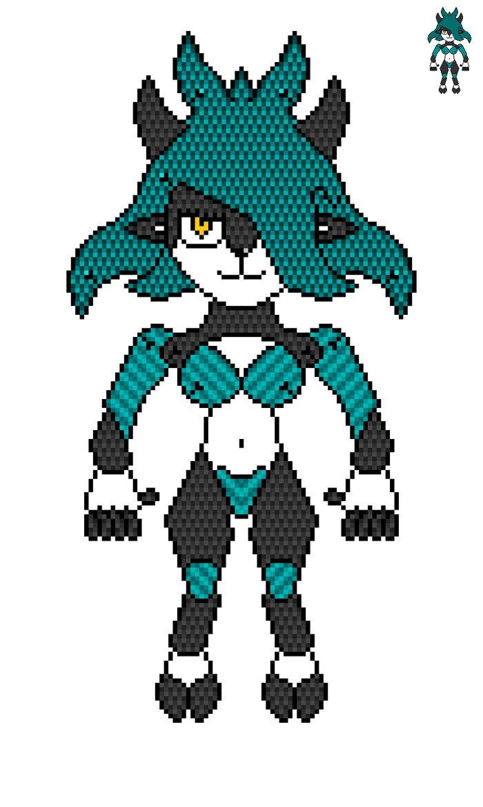 Dark Antelope Kurumi v01 Pixel Art, Furry Art, , Original Character, , , , Furry antelope, 