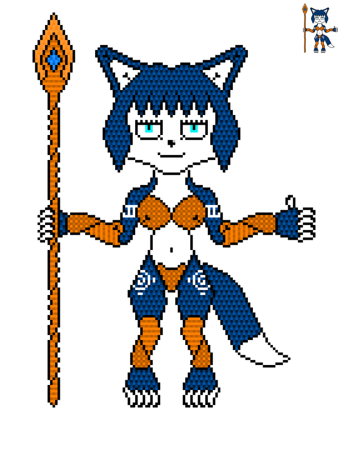 Blue Fox Krystal (Fan-Art v01) Pixel Art, Furry Art, , , , , Furry Fox, , Star Fox, Krystal