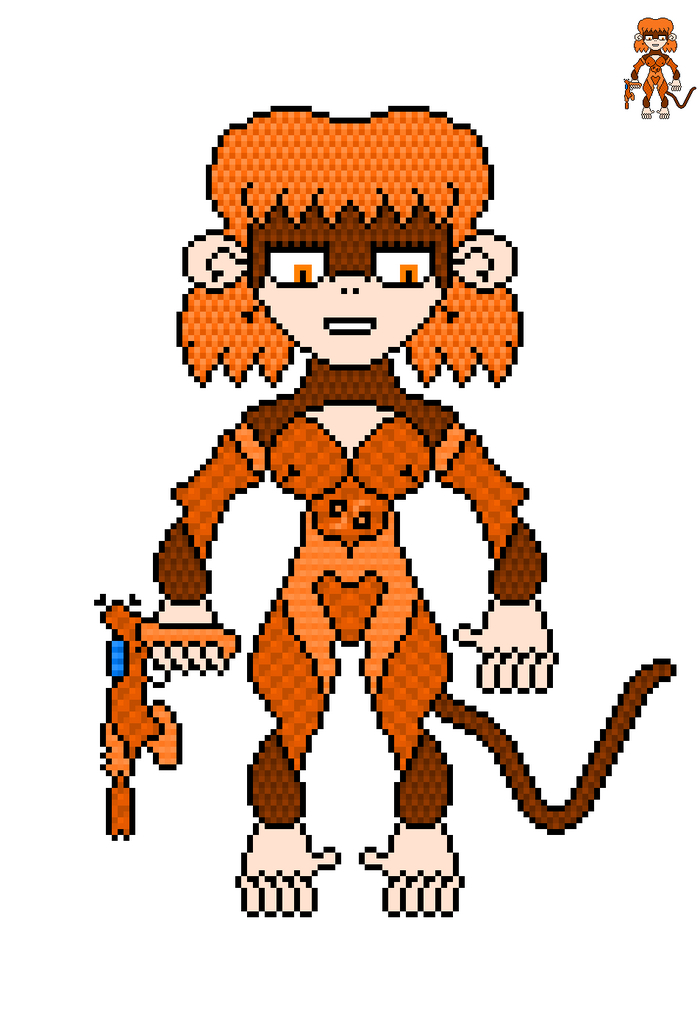 Monkey Masha v01 Pixel Art, Furry Art, , Original Character, , , , 