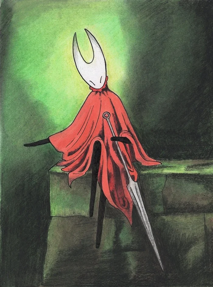 Draw me like your virgin valkyries - My, Hornet, Hollow knight, Drawing, Dry pastel