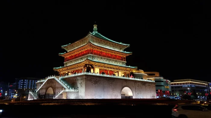 Xi'an at Night, China - My, The photo, China, Night, City walk, Longpost