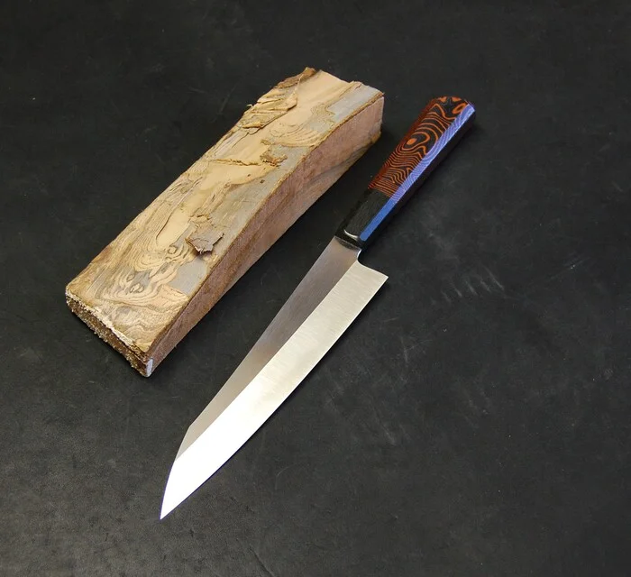 Japanese style kitchen knife - My, Knife, Handmade, With your own hands, Needlework without process, Needlework, Longpost