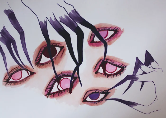 The eyes are afraid, but the hands do it - My, Painting, Images, Drawing, Art, Traditional art, Marker, Alcohol markers, Modern Art, Graphics, Oddities, Eyes