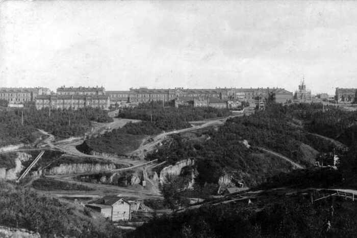 г. Ново-Николаевск. Военный городок. Вид с правого берега р. Каменка. 1913-1917 гг. Фотограф неизвестен