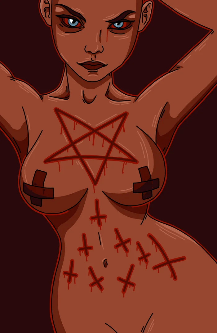 Succubus - My, Horror game, Digital drawing, Friday, Succubus, Girls, Art, Game art, Games, Painting